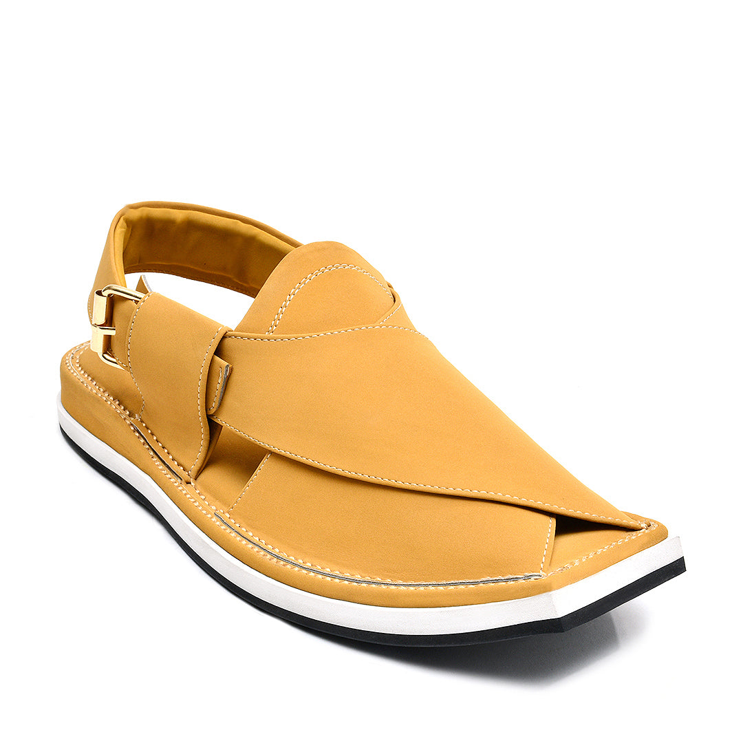 LEATHER PESHAWARI CHAPPAL - ATG0006 - YELLOW