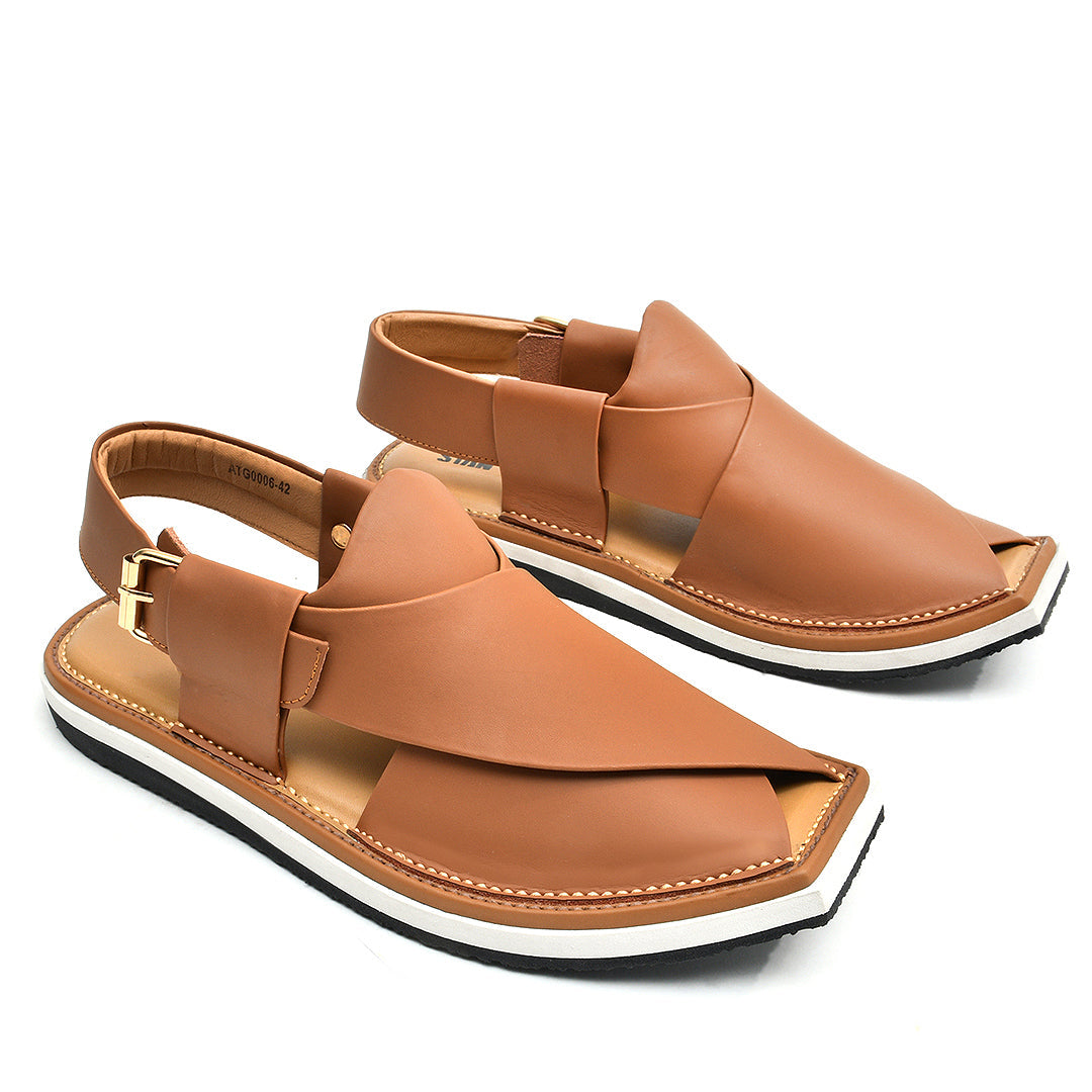 LEATHER PESHAWARI CHAPPAL - ATG0006 - TAN
