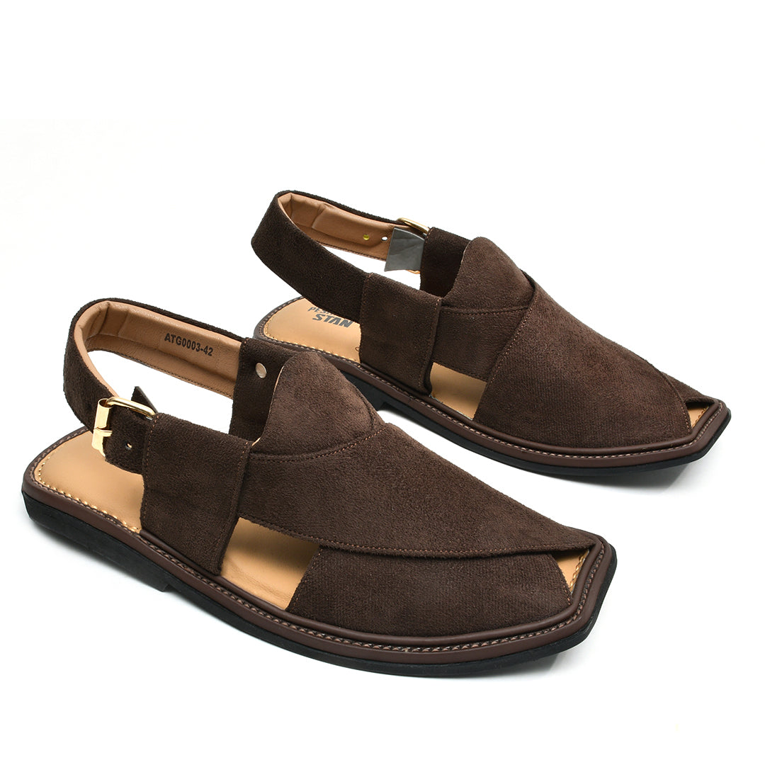 LEATHER PESHAWARI CHAPPAL -  ATG0003 - BROWN FB