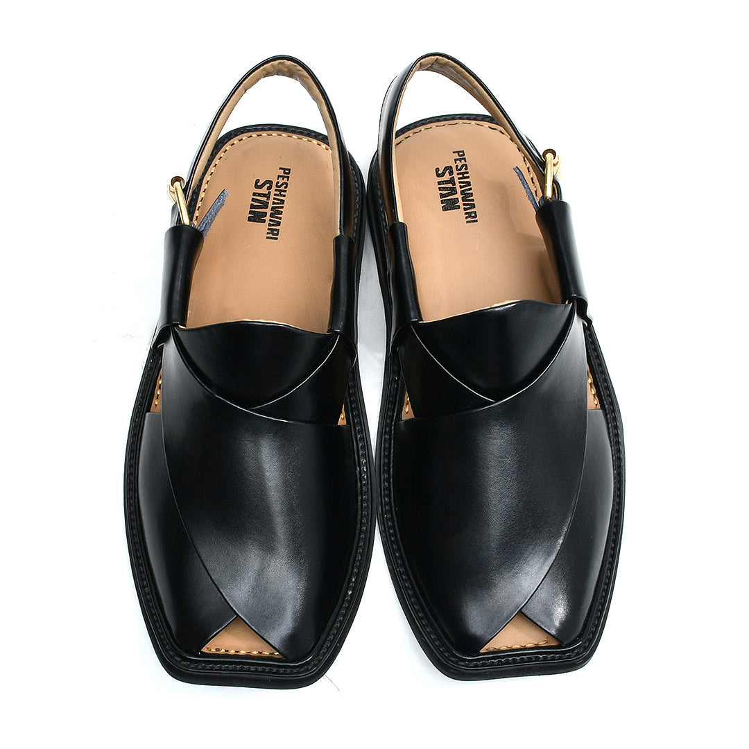 LEATHER PESHAWARI CHAPPAL - ATG0003 - BLACK