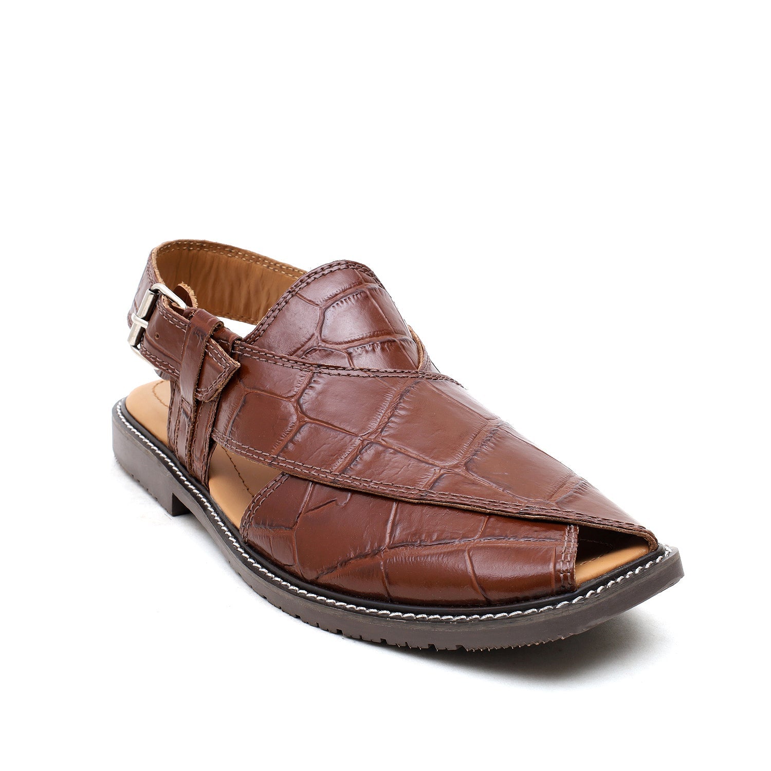 LEATHER PESHAWARI CHAPPAL - FRG-0005 - BROWN