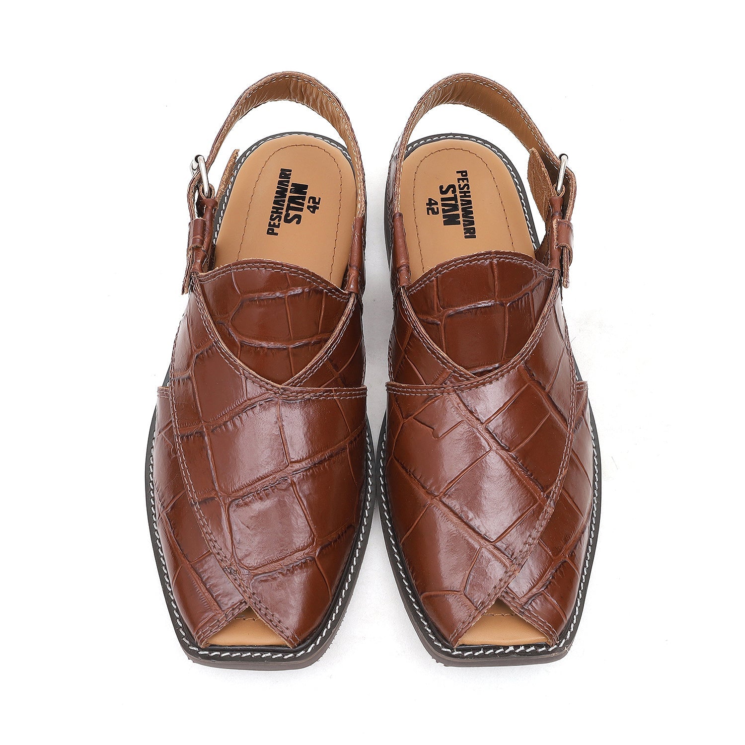 LEATHER PESHAWARI CHAPPAL - FRG-0005 - BROWN