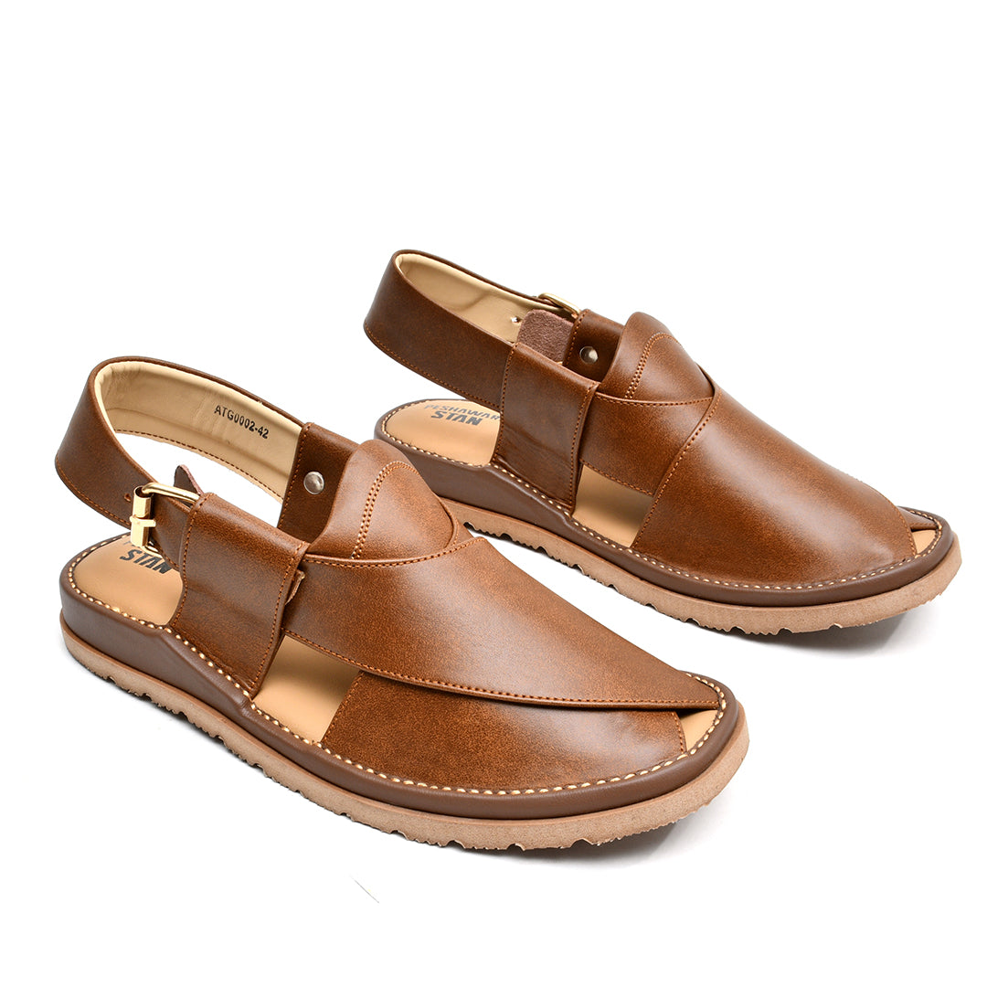 LEATHER PESHAWARI CHAPPAL - ATG0002 - MUSTARD