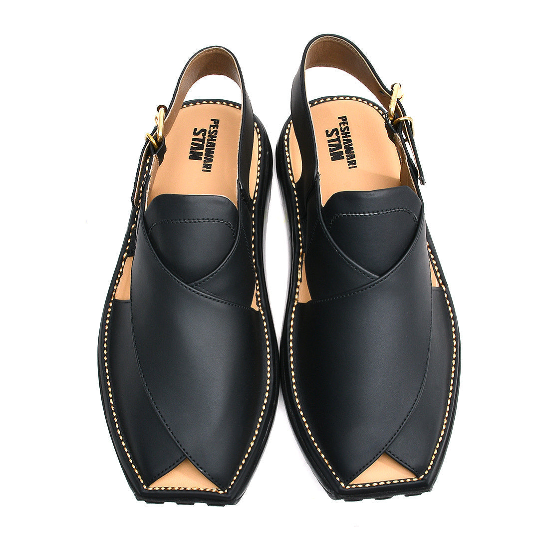 LEATHER PESHAWARI CHAPPAL - ATG0001 - BLACK