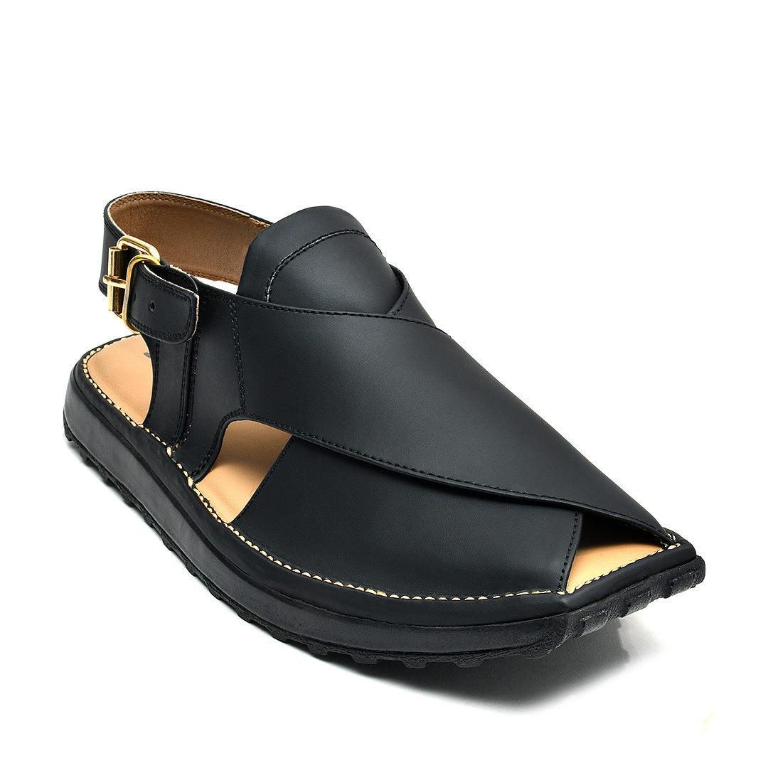 LEATHER PESHAWARI CHAPPAL - ATG0001 - BLACK