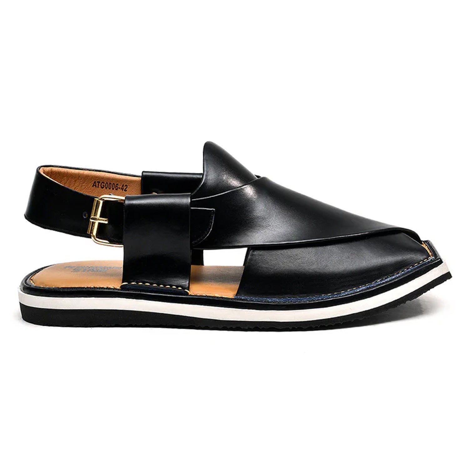 LEATHER PESHAWARI CHAPPAL - ATG0006 - BLACK