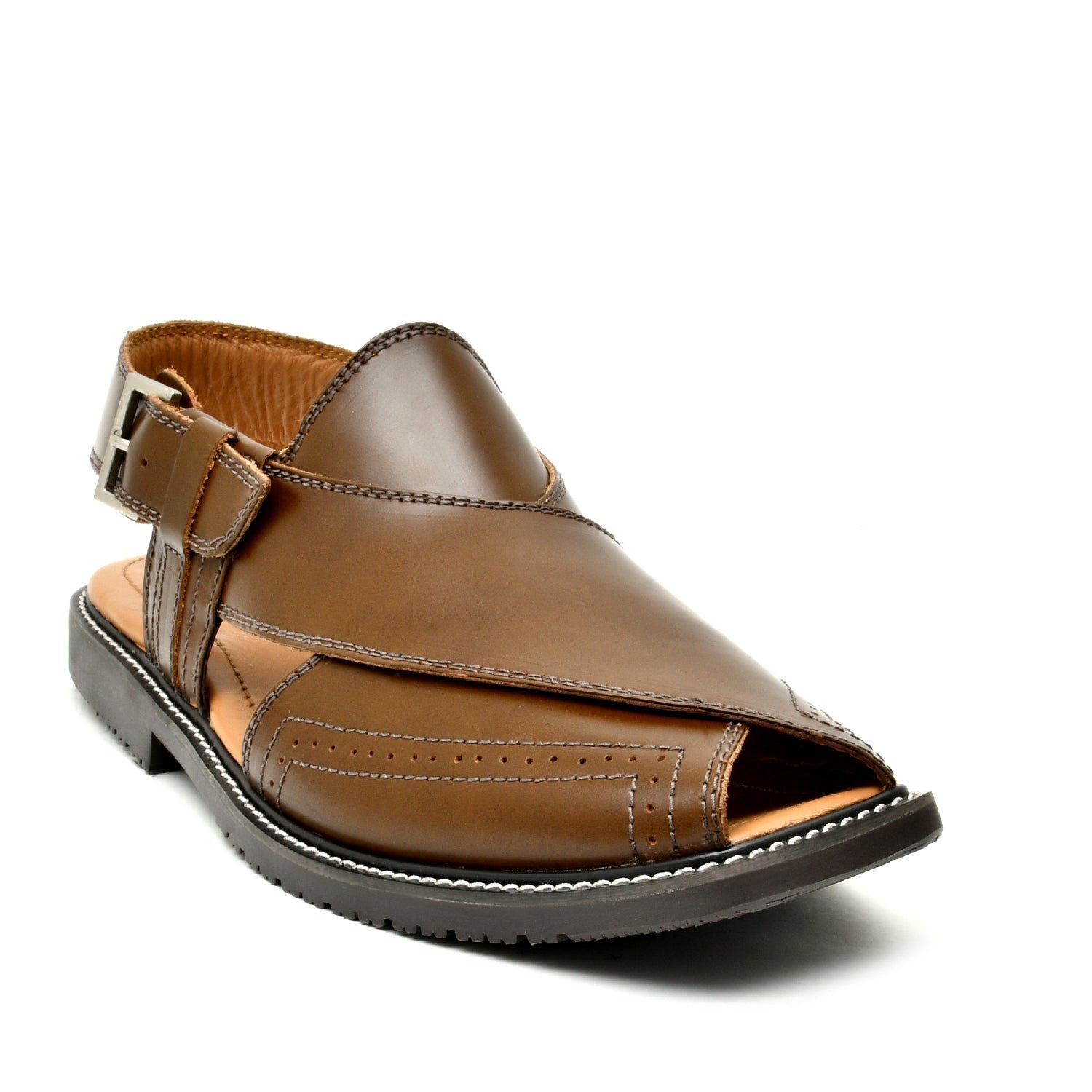 LEATHER PESHAWARI CHAPPAL - FRG0001 - BROWN
