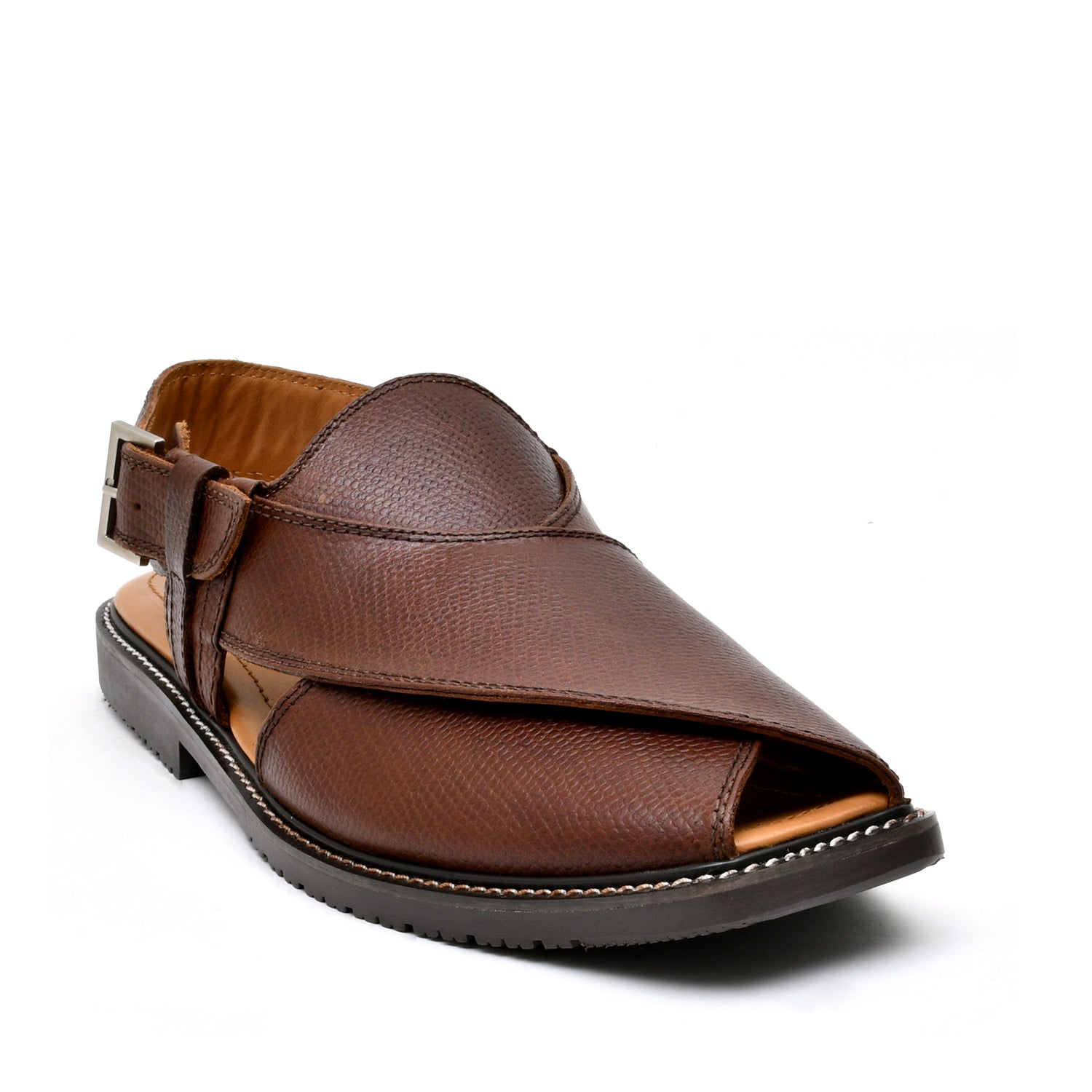LEATHER PESHAWARI CHAPPAL - FRG-0003 - BROWN