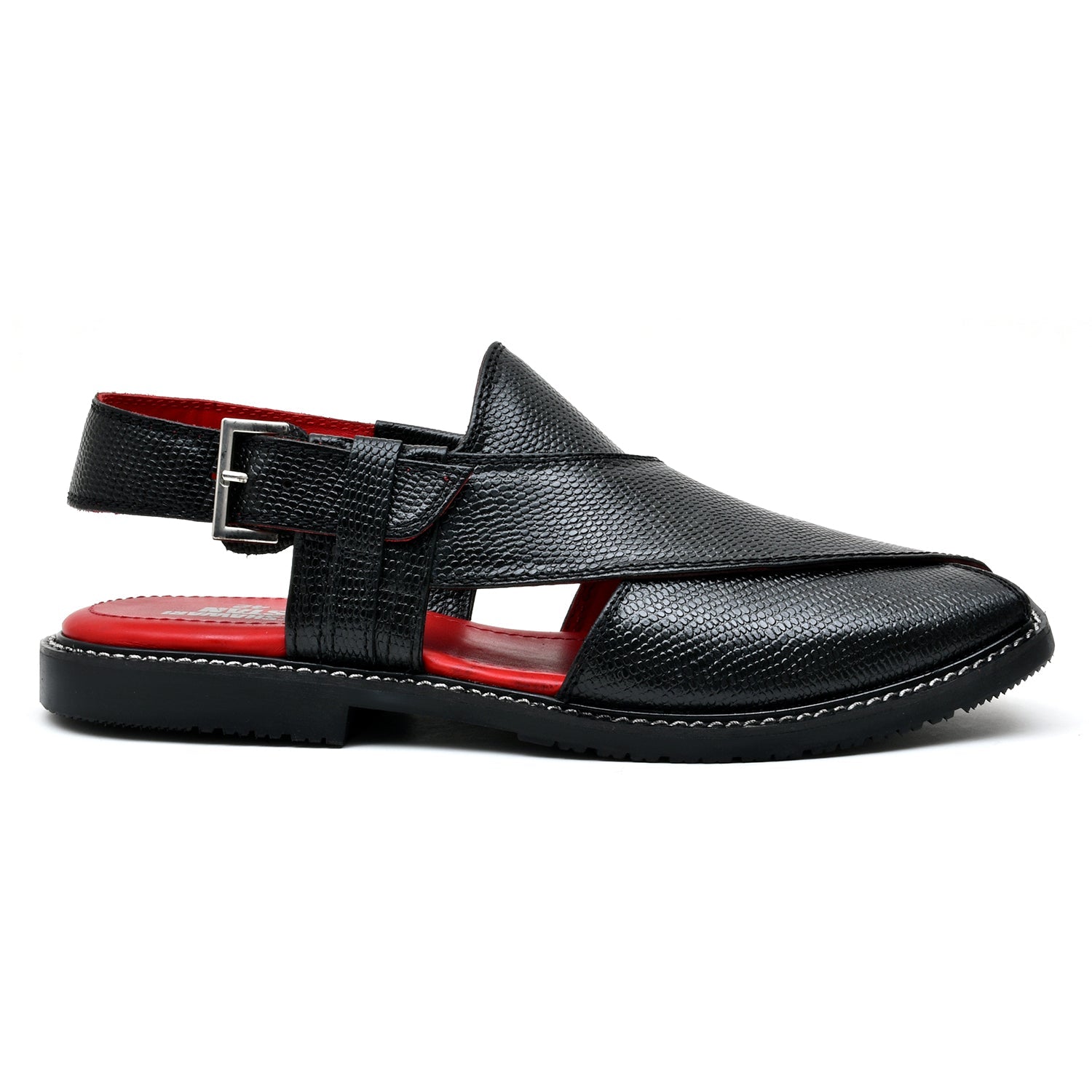 LEATHER PESHAWARI CHAPPAL - FRG-0003 - BLACK