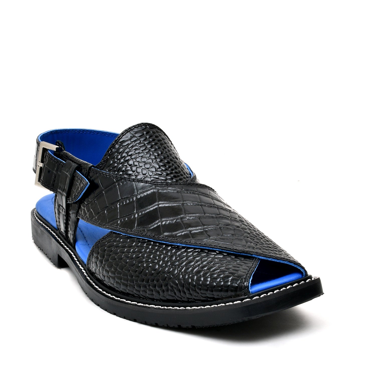 LEATHER PESHAWARI CHAPPAL - FRG0004 - BLACK