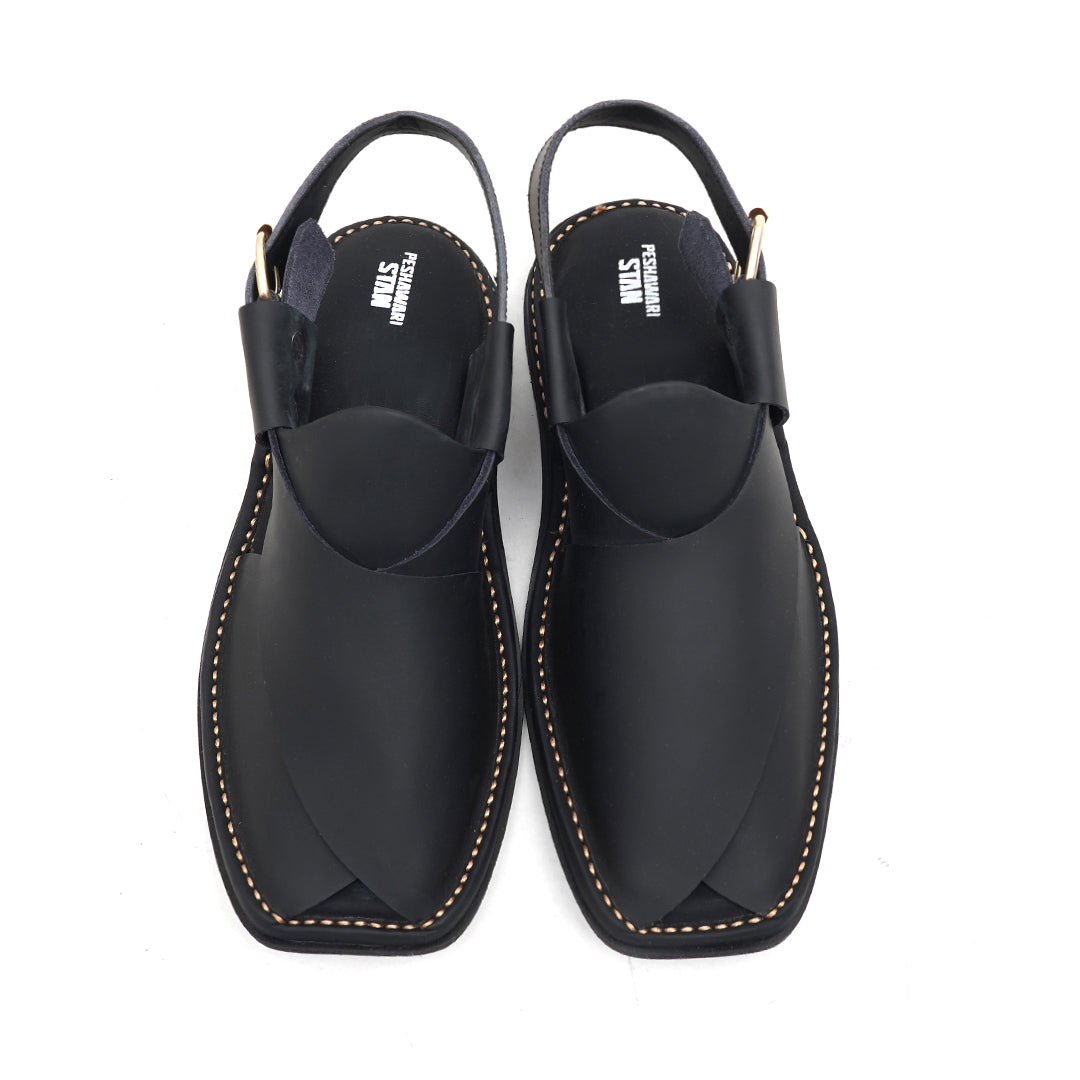 LEATHER PESHAWARI CHAPPAL - ATC0002 - BLACK