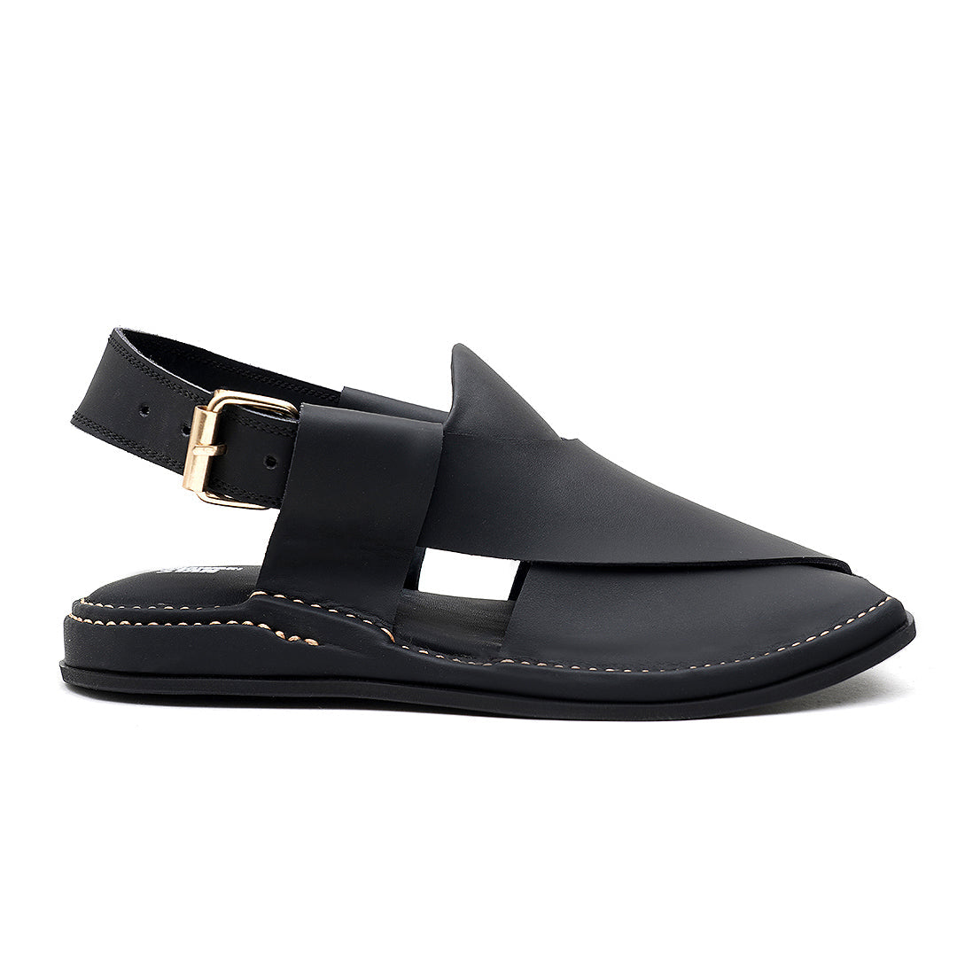 LEATHER PESHAWARI CHAPPAL - ATC0002 - BLACK