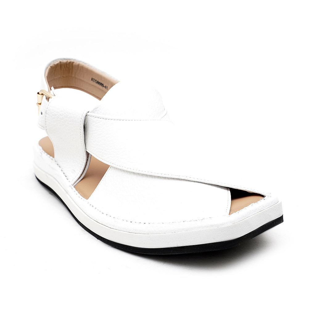 LEATHER PESHAWARI CHAPPAL - ATG0009 - WHITE
