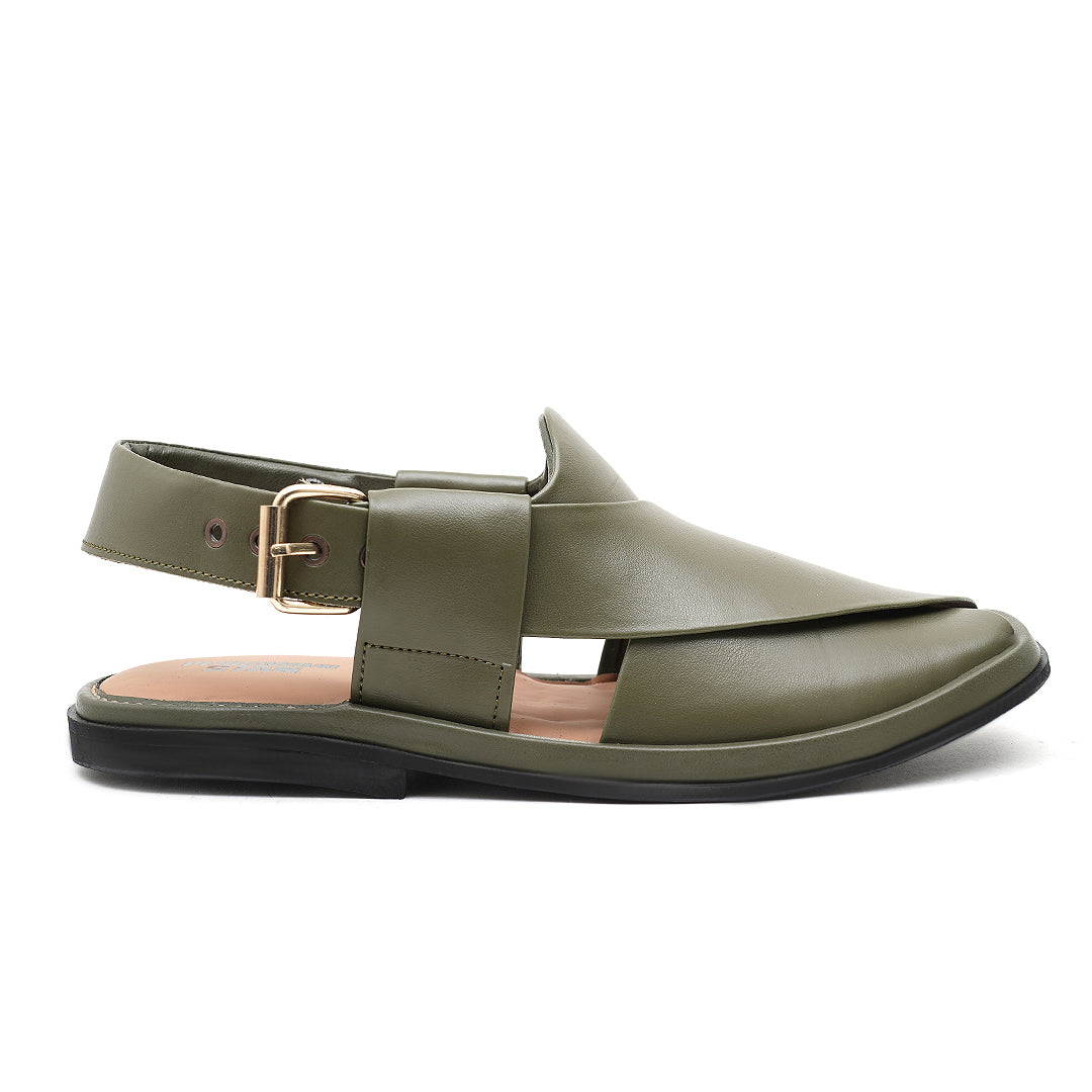 LEATHER PESHAWARI CHAPPAL - USG0002 - GREEN