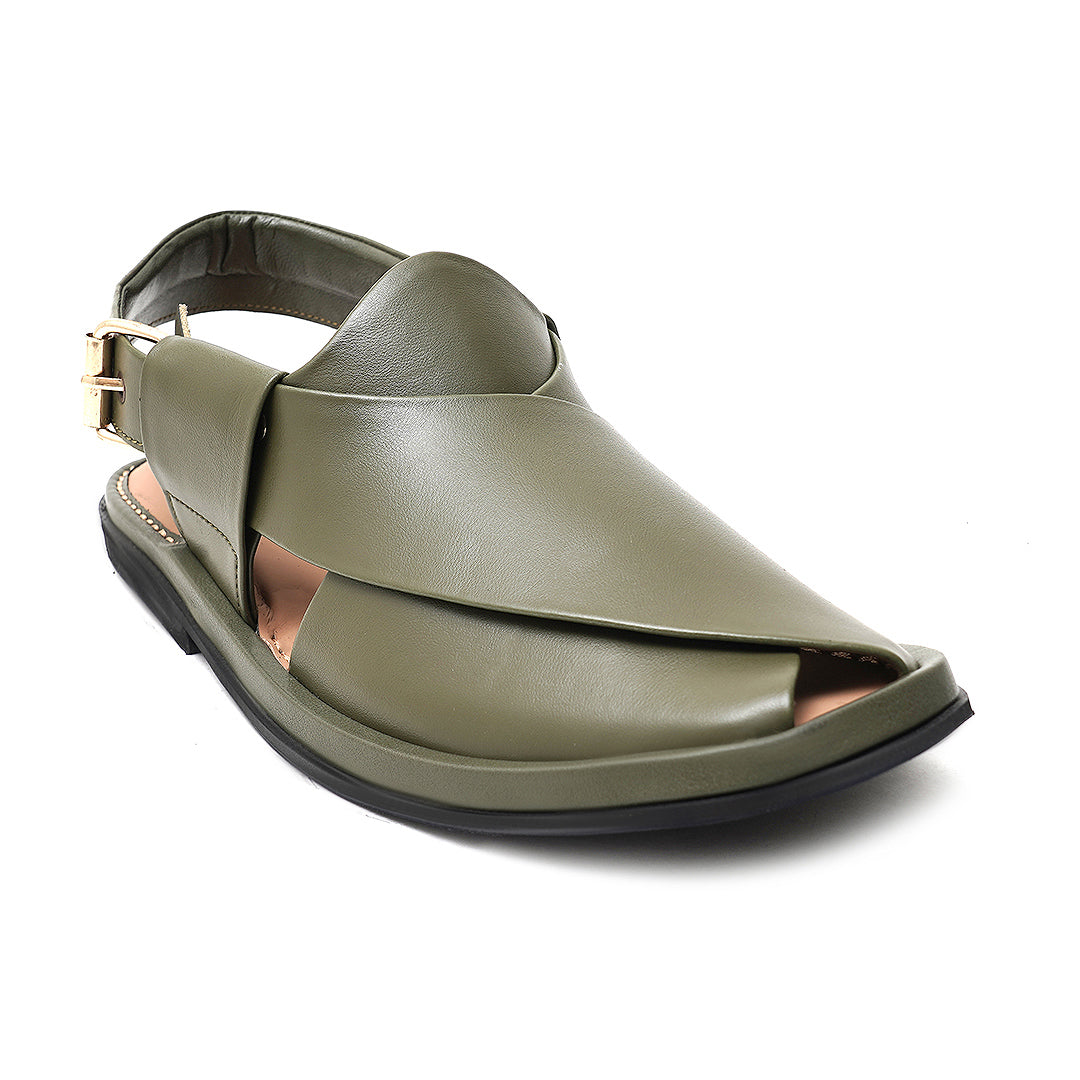 LEATHER PESHAWARI CHAPPAL - USG0002 - GREEN