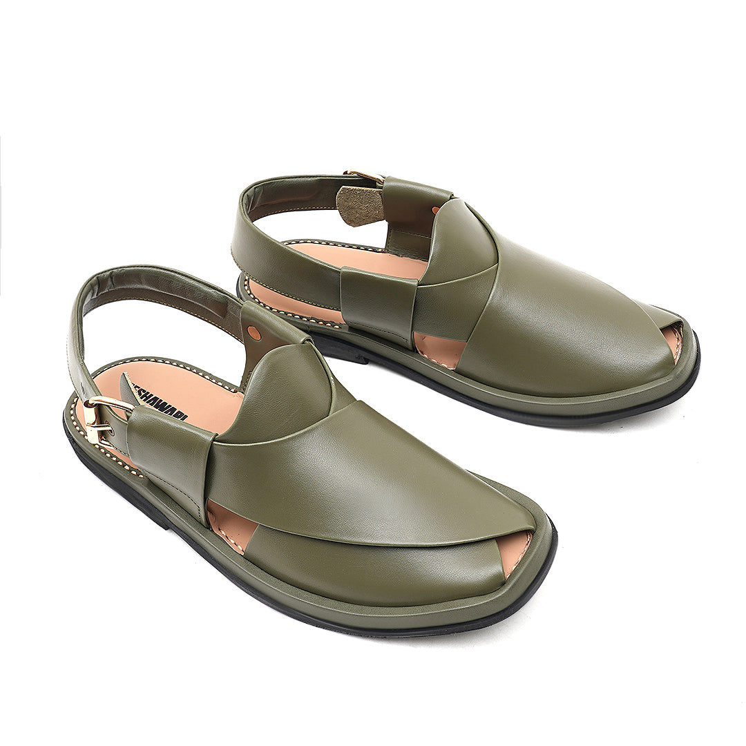 LEATHER PESHAWARI CHAPPAL - USG0002 - GREEN