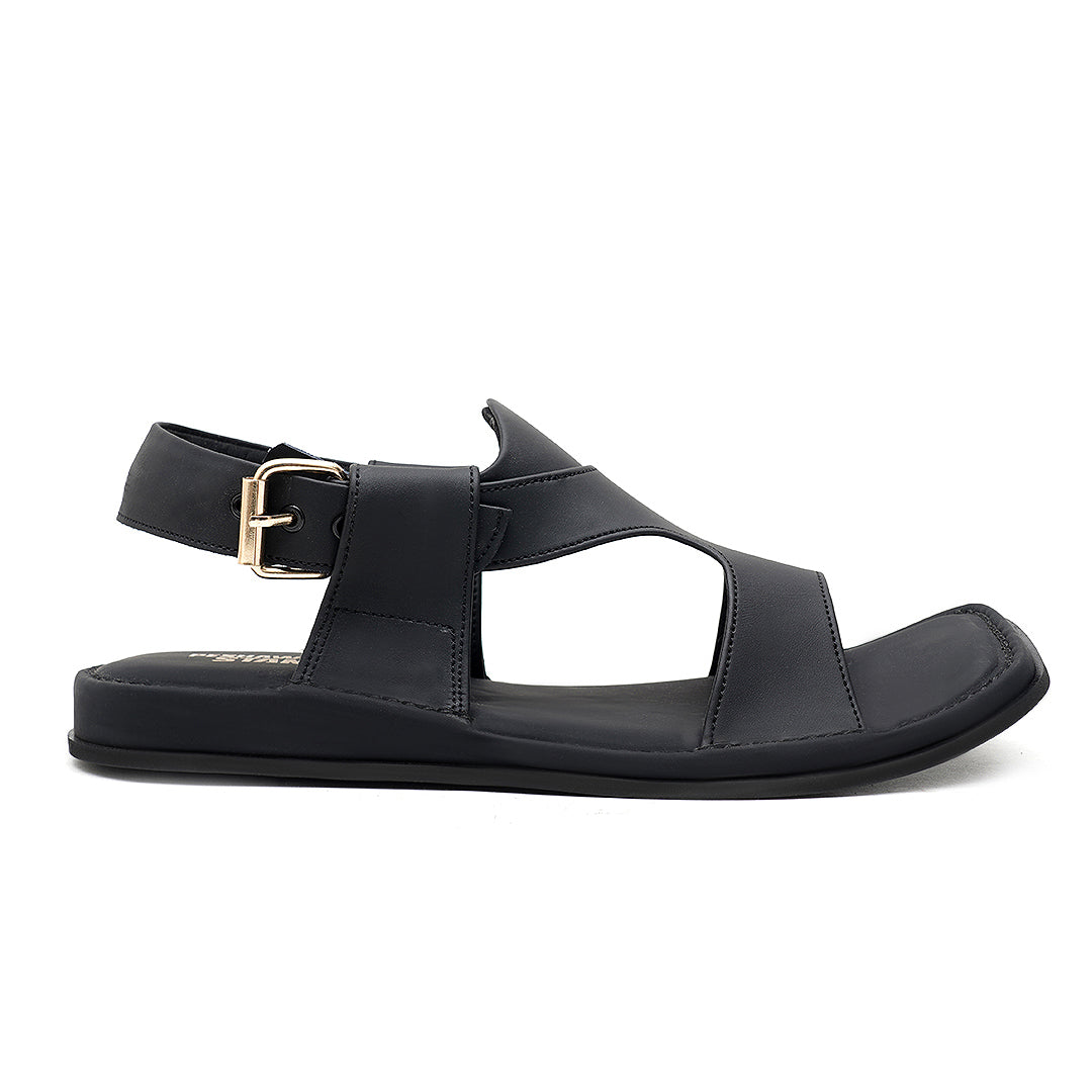 LEATHER PESHAWARI CHAPPAL - USG0004 - BLACK